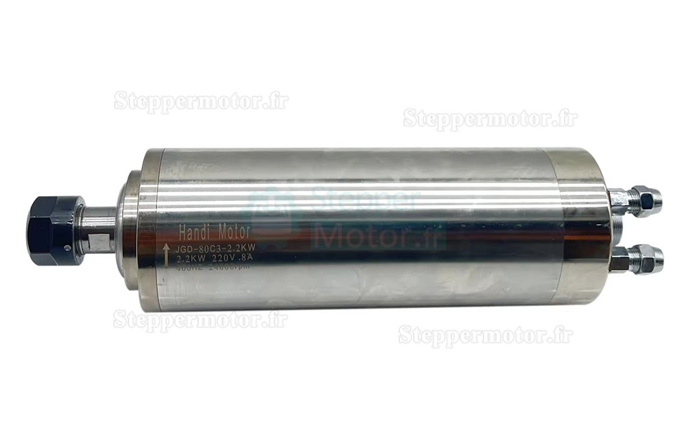 Moteur de broche CNC refroidi par eau JGD-80C3-2.2KW 110V/220V/380V 2.2kW 24000tr/min Pince ER20 400Hz